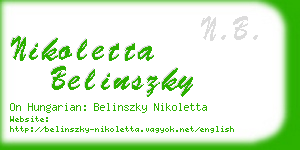 nikoletta belinszky business card